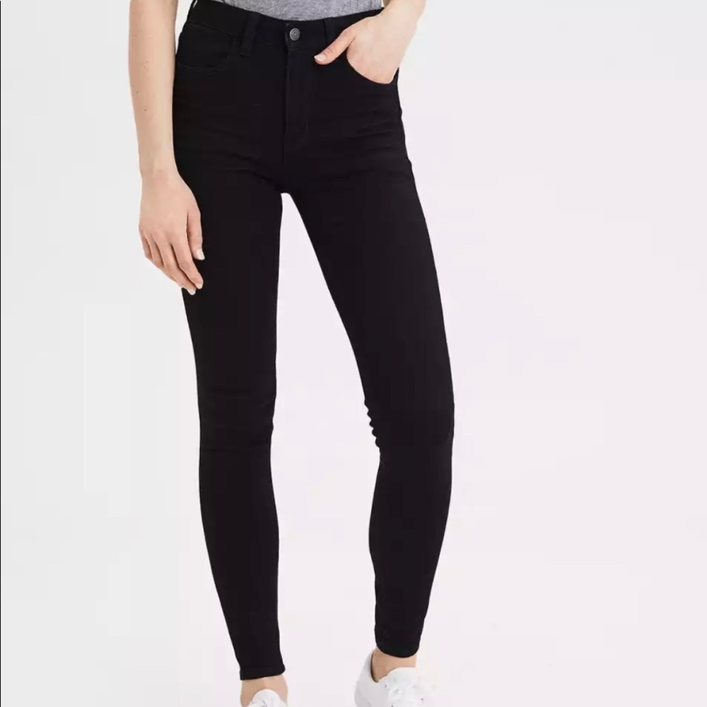 Black American eagle high waisted jeans